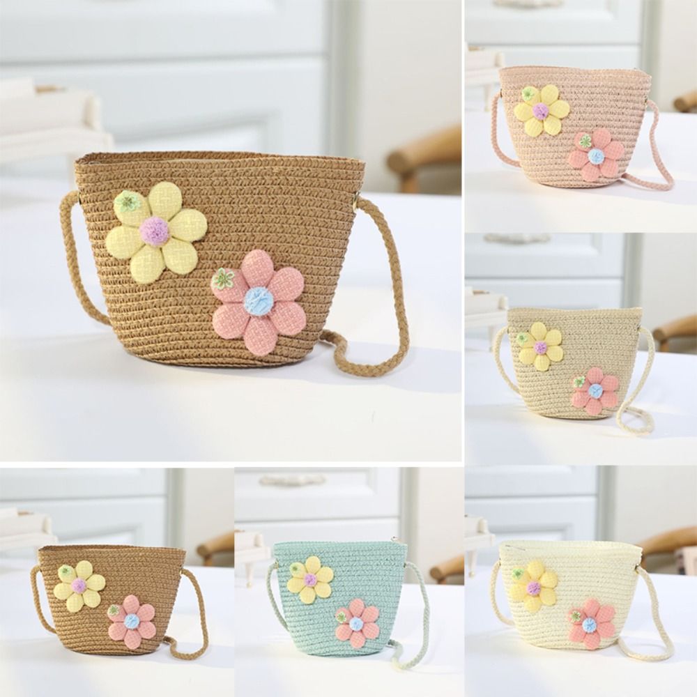 Gardening Tools Girls - Handgemaakte geweven meisjesbloem strozak met rits