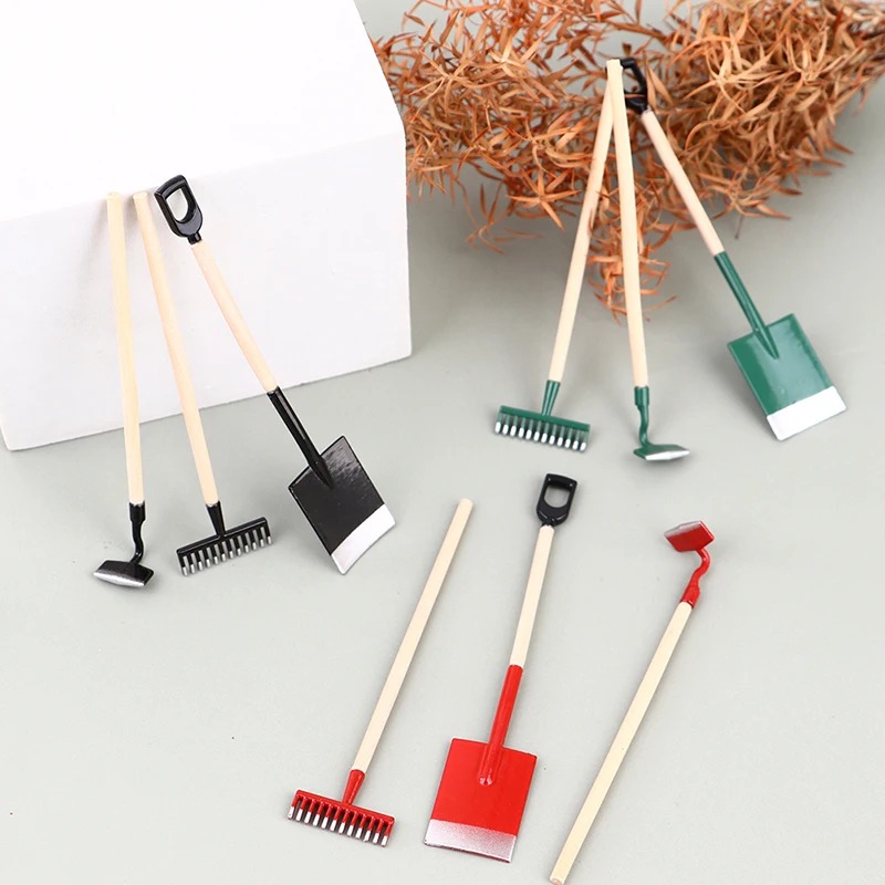 Gardening Tools Toys - 3 Stuks 1:12 Poppenhuisminiaturen Tuinieren Schop