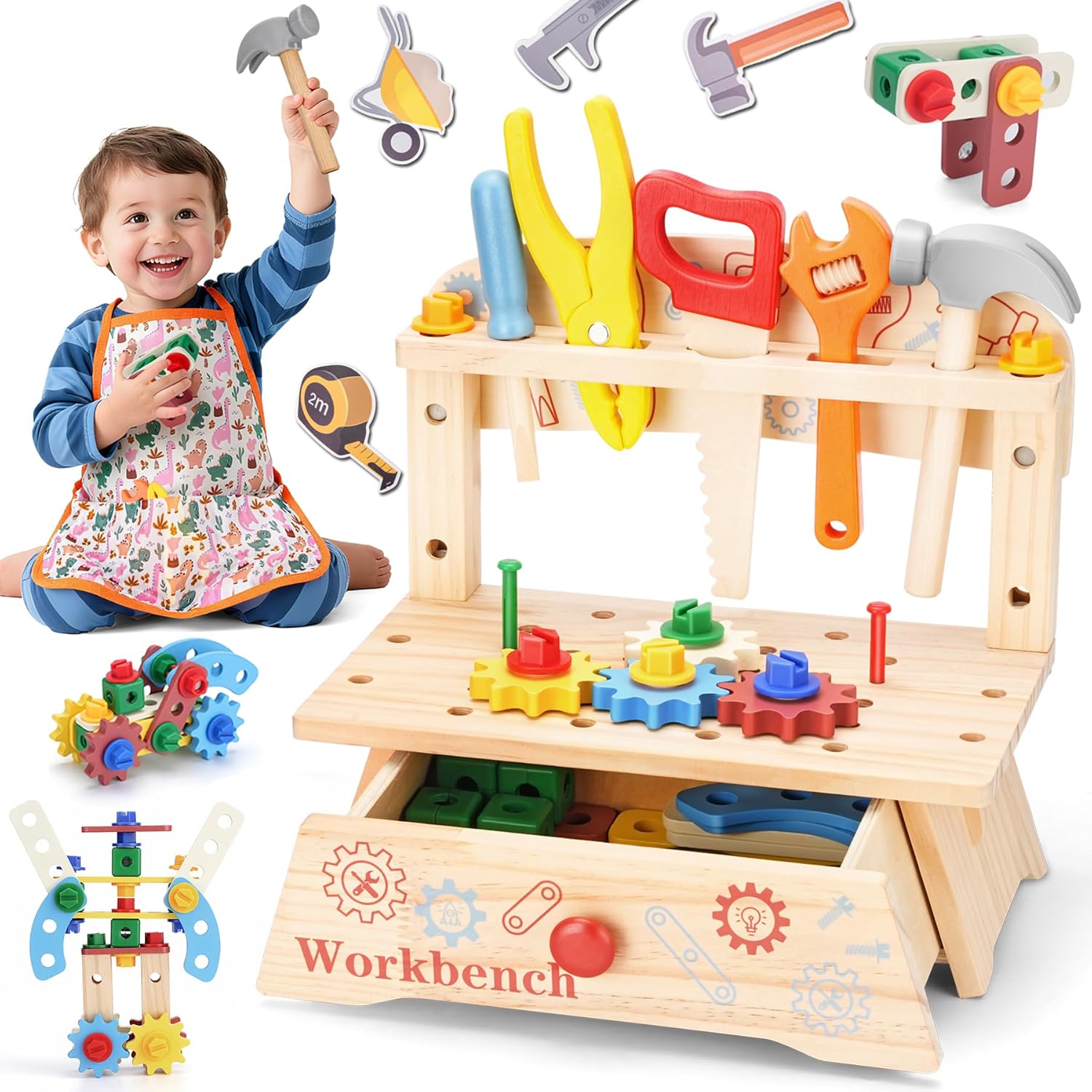 Gardening Tools Girls - Houten gereedschapsbank voor kinderen, Montessori educatief