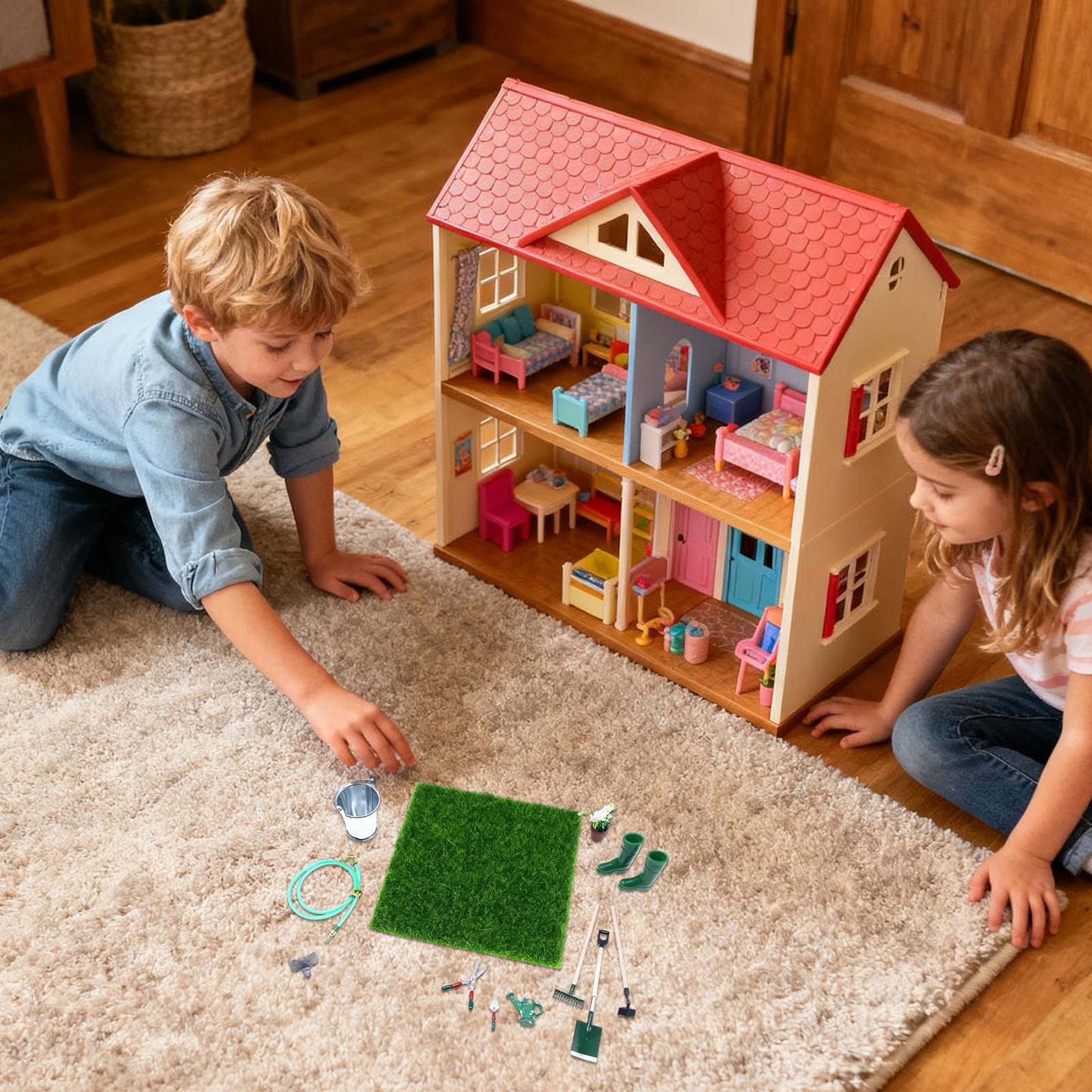 Gardening Tools Girls - Miniatuur tuindecoratie Realistische decoraties 12 stuks