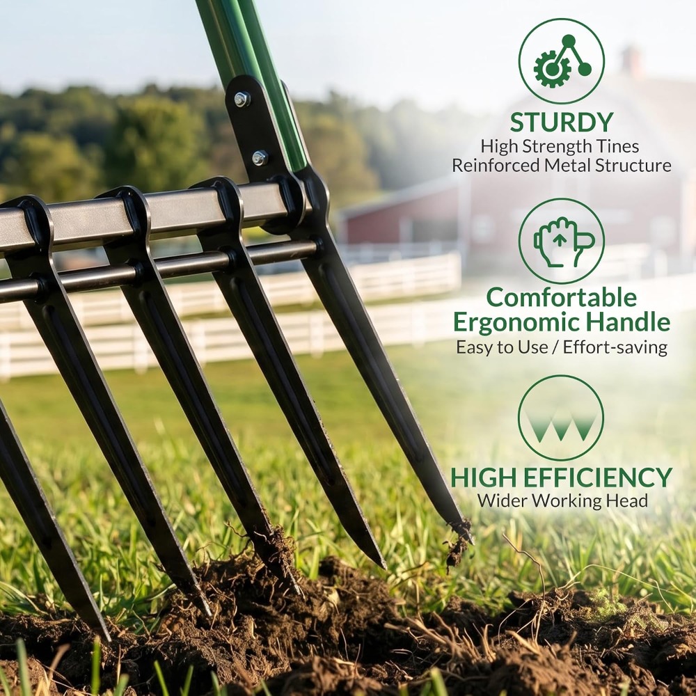 Zware 5-tands brede vork voor  - Gardening Tools For Digging recensie en prijs