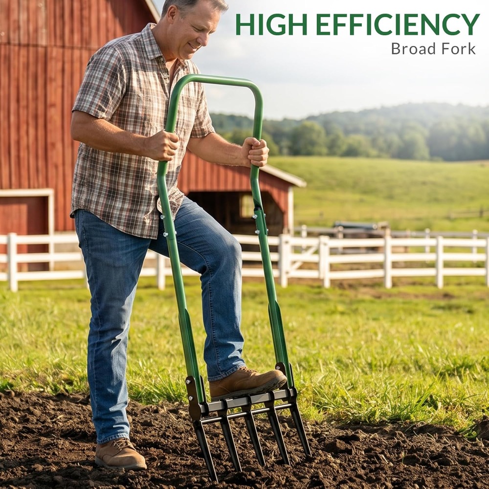 Zware 5-tands brede vork voor  - Gardening Tools For Digging recensie en prijs
